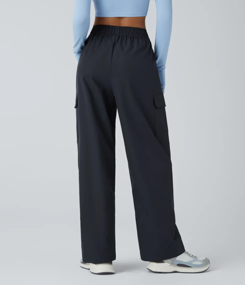 Water Repellent Wear-Resistant High Waisted Multiple Pockets Camping Cargo Pants