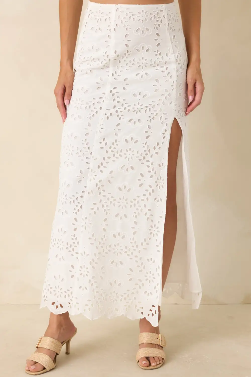 Cotton Eyelet Maxi Skirt