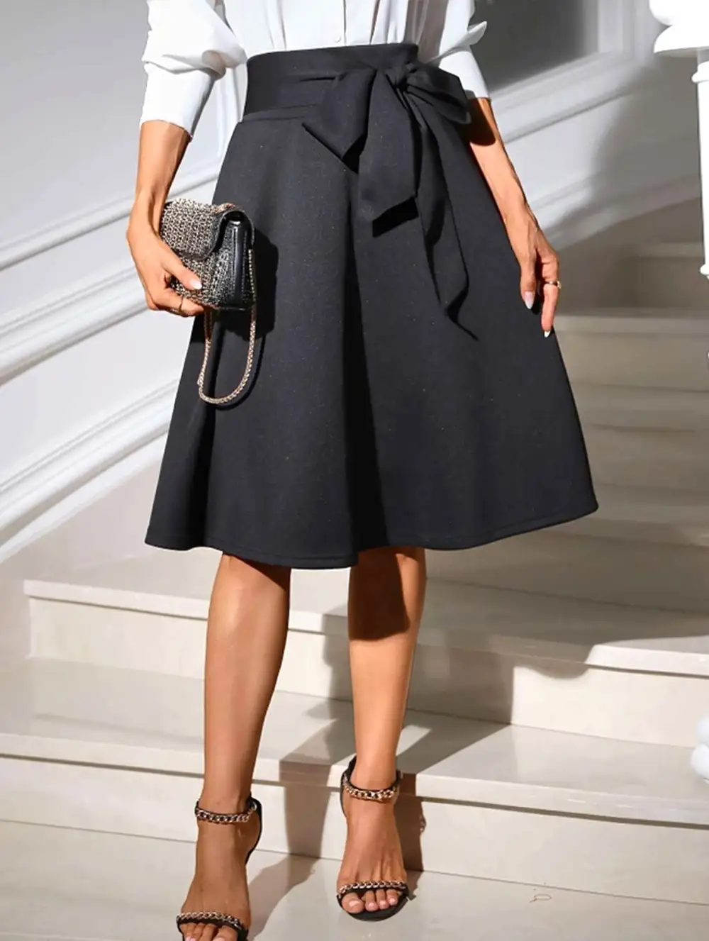 Knit Bodycon Pencil Midi Skirt