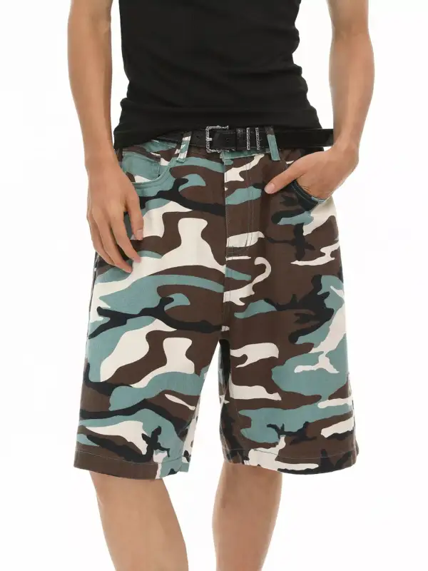 Men's Camouflage Denim Shorts