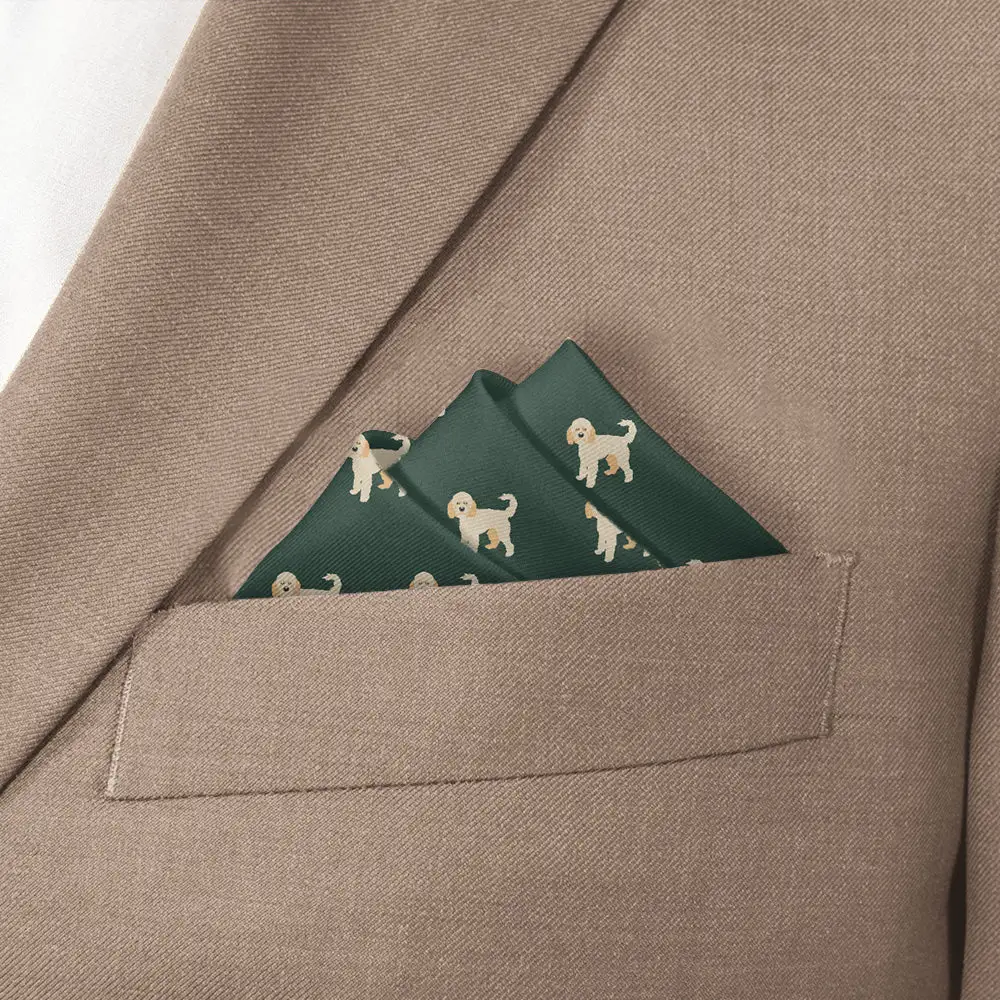Contemporary Neat Animal Motif Dog Motif Pocket Square