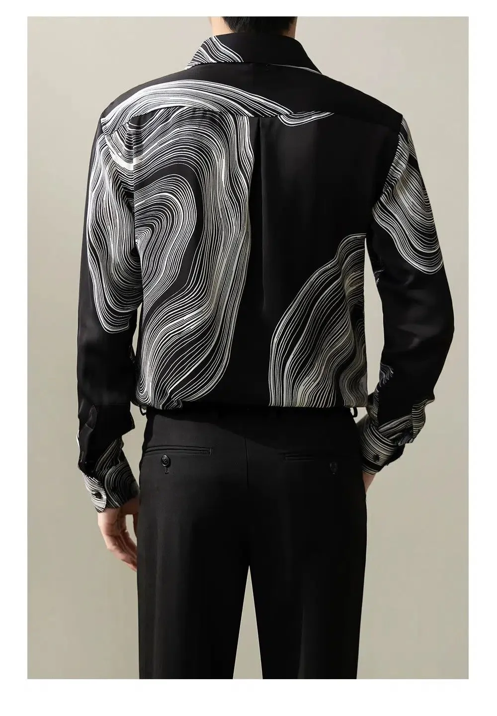Abstract Print Long Sleeve Shirt