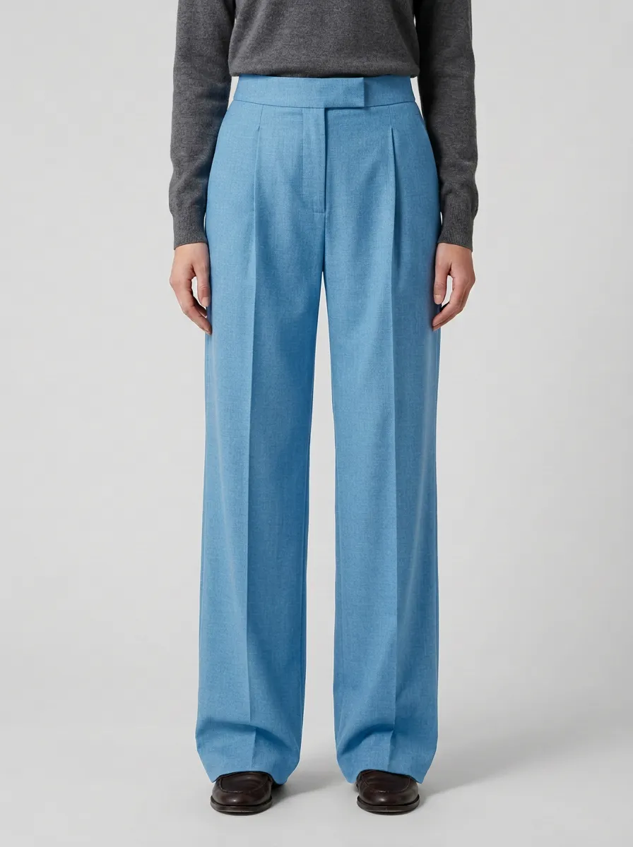 Everyday Tailored Look Pleated High Rise Wide Leg Trousers