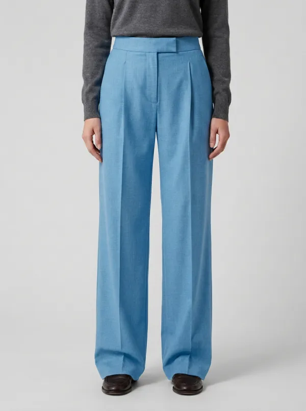 Everyday Tailored Look Pleated High Rise Wide Leg Trousers