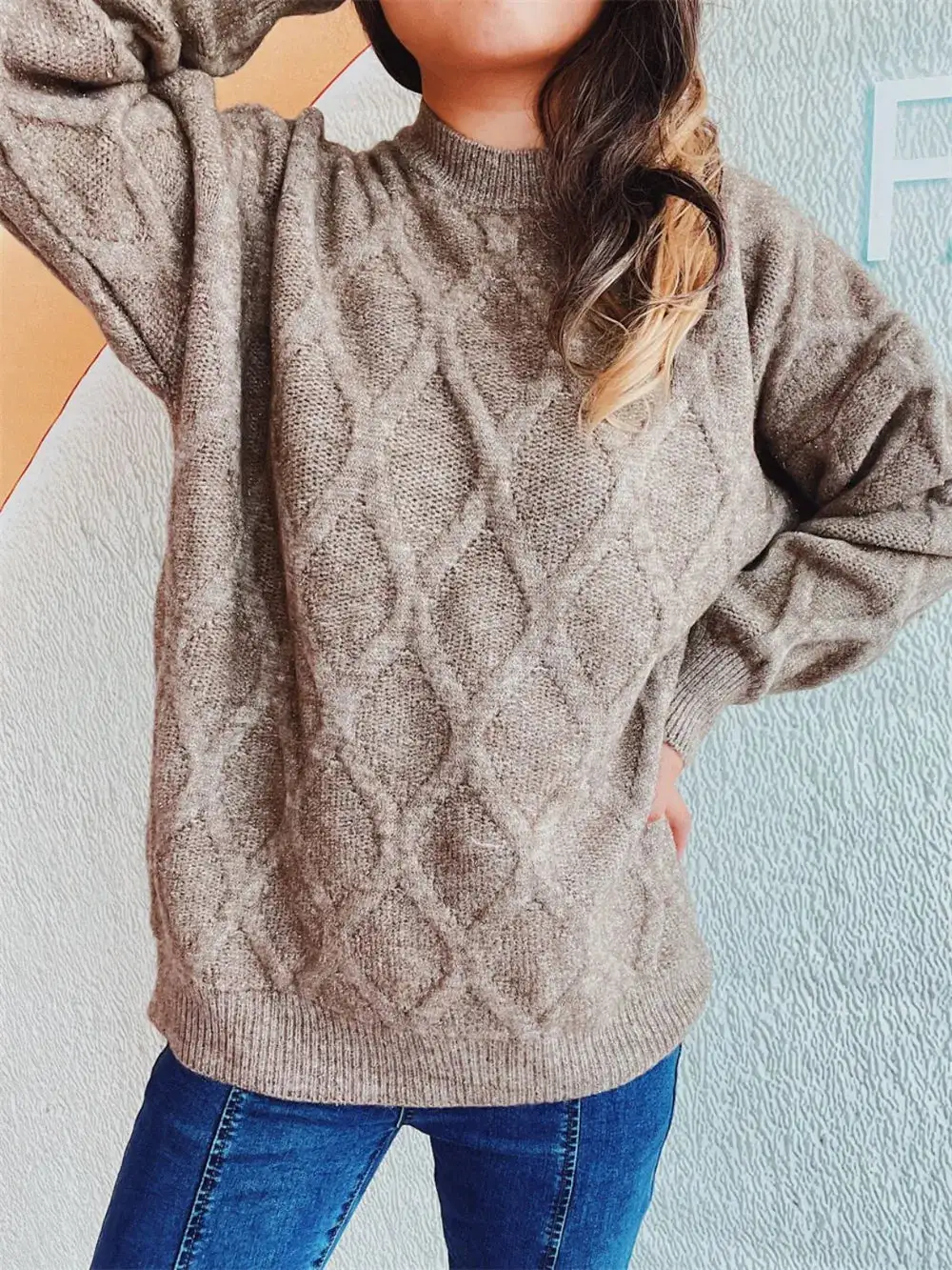 Modern Long Sleeve Round Neck Sweater