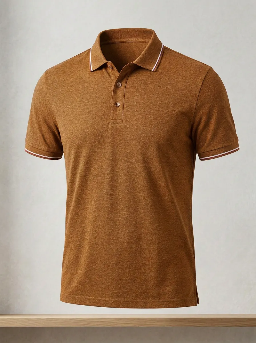Refined Contrast-Trim Men's Polo Shirt