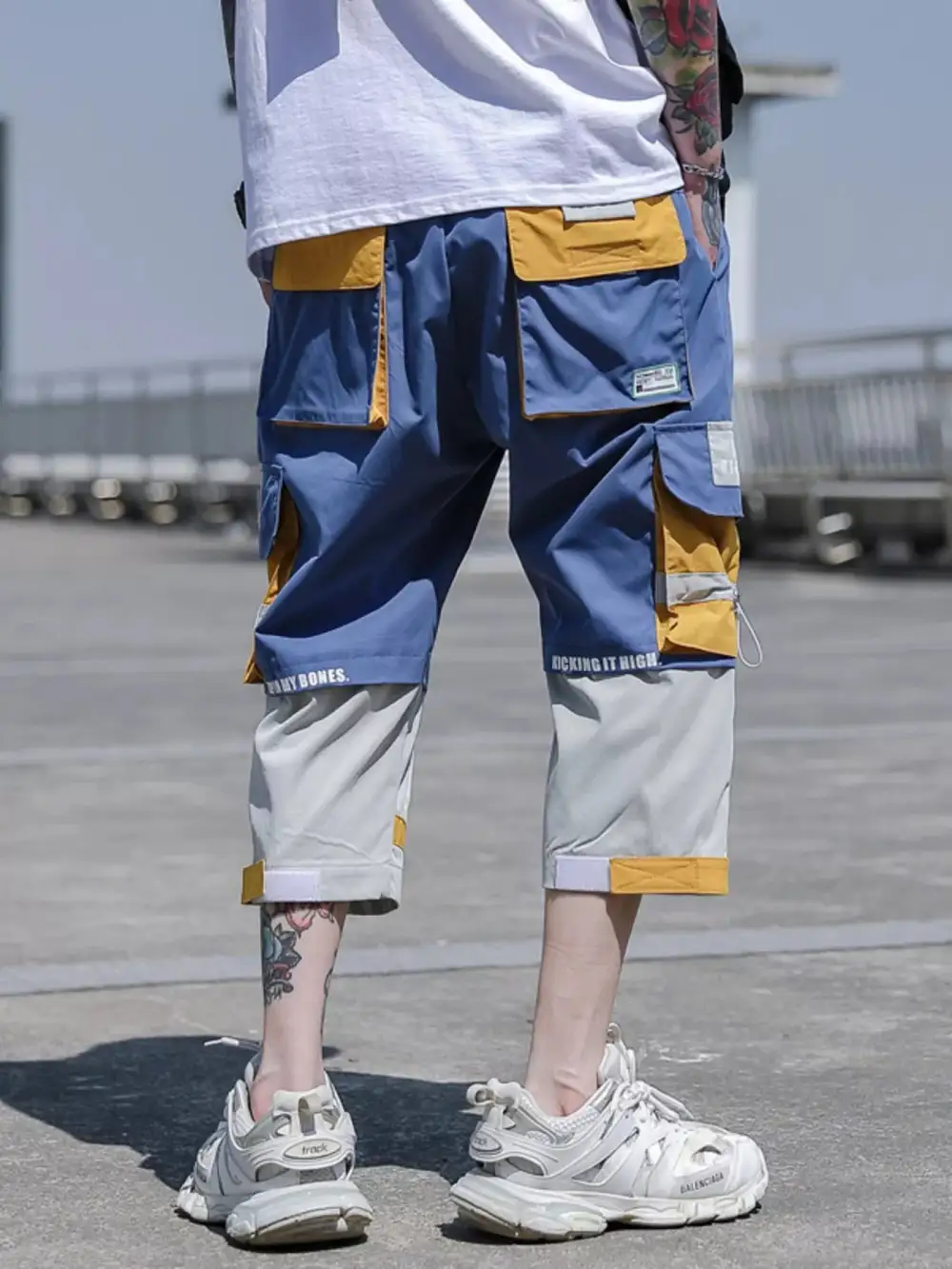 Men's Plus Size Color Block Cargo Pants