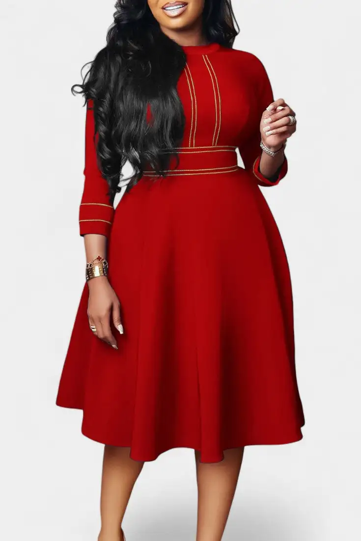 Round-Neck Midi Dress