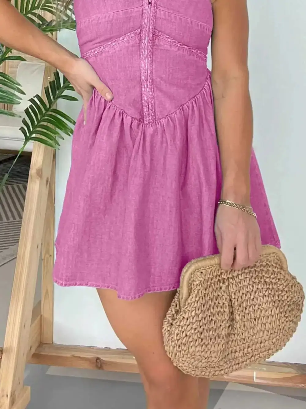 Structured Shape Denim Mini Dress