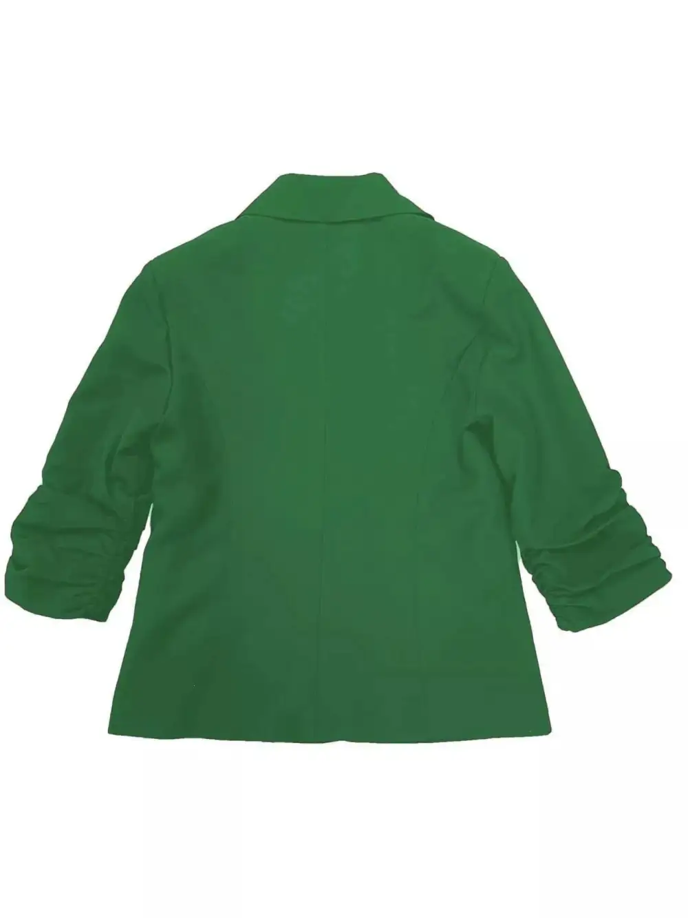 Single-Button Lapel-Collar Ruched Blazer