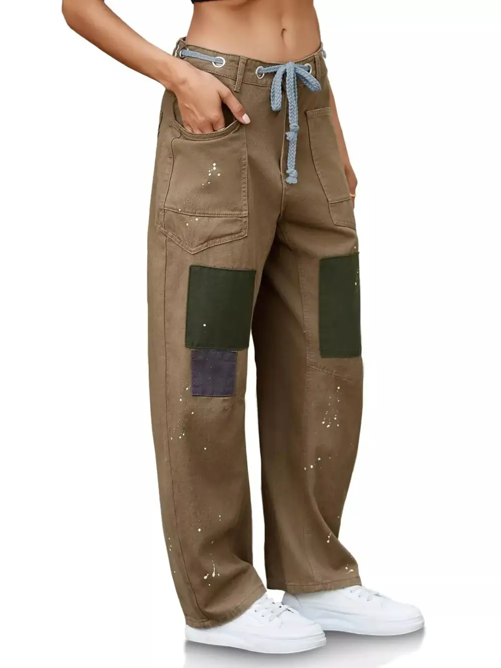 Tailored Wide Leg Washed Denim Jeans