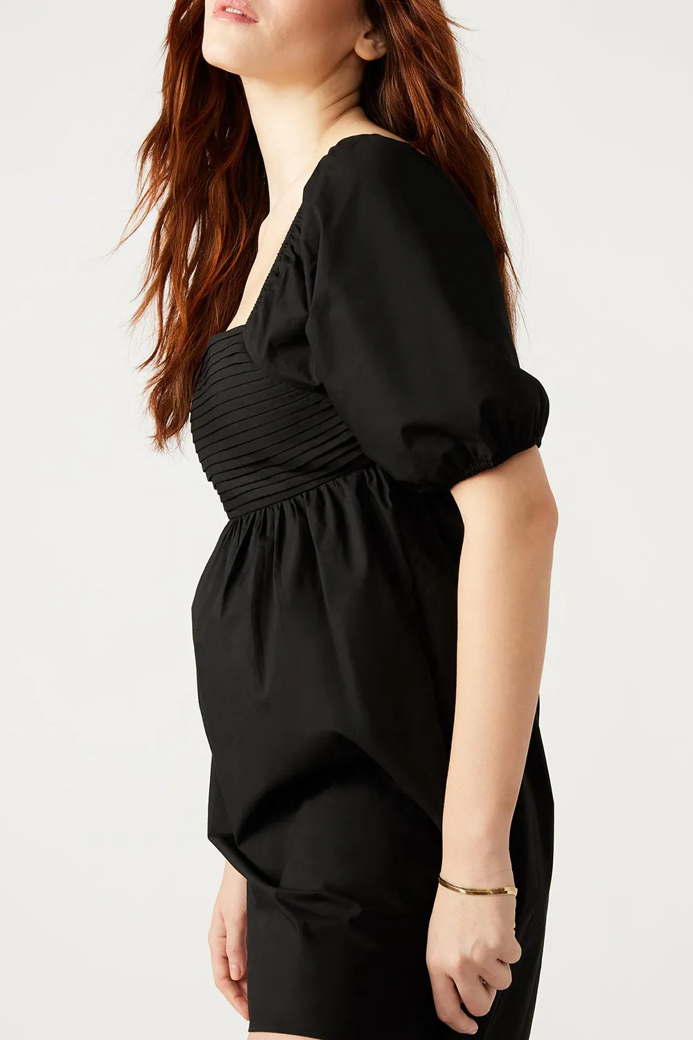 SQUARE COLLAR DRESS BEIGE