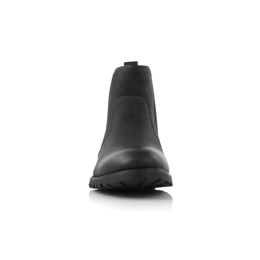 Modern Faux-Leather Slip-On Elastic-Side Chelsea Boots