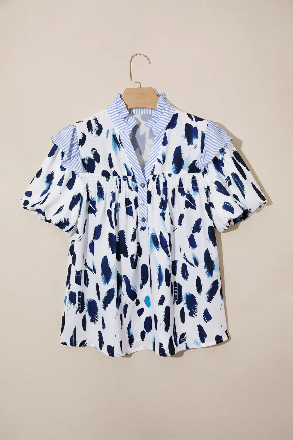 Women's Striped Abstract Print Animal Print Top