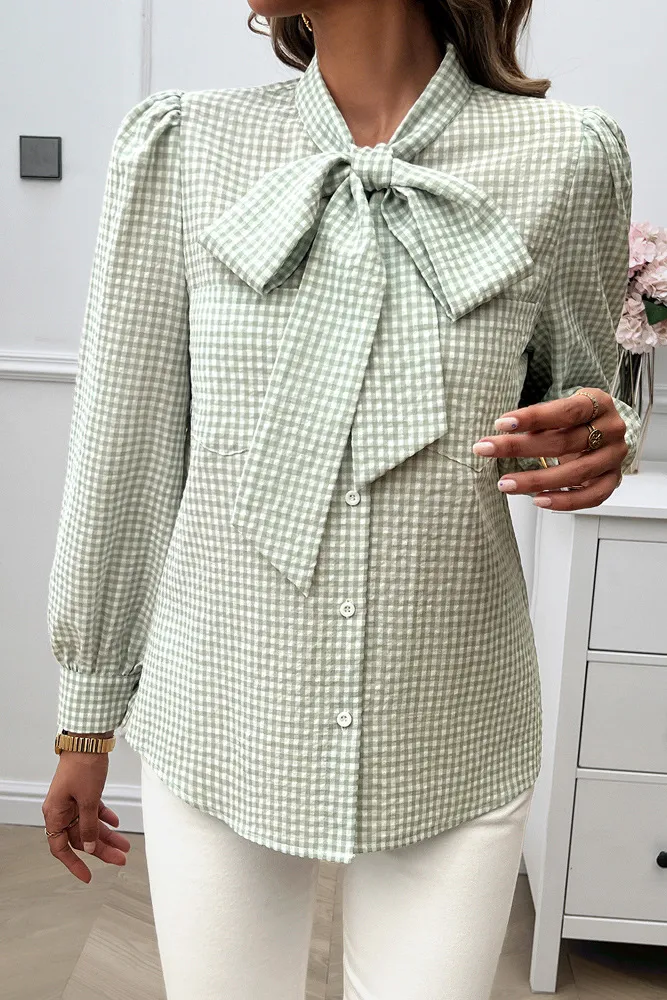 Plaid Button Up Tie Knot Tee