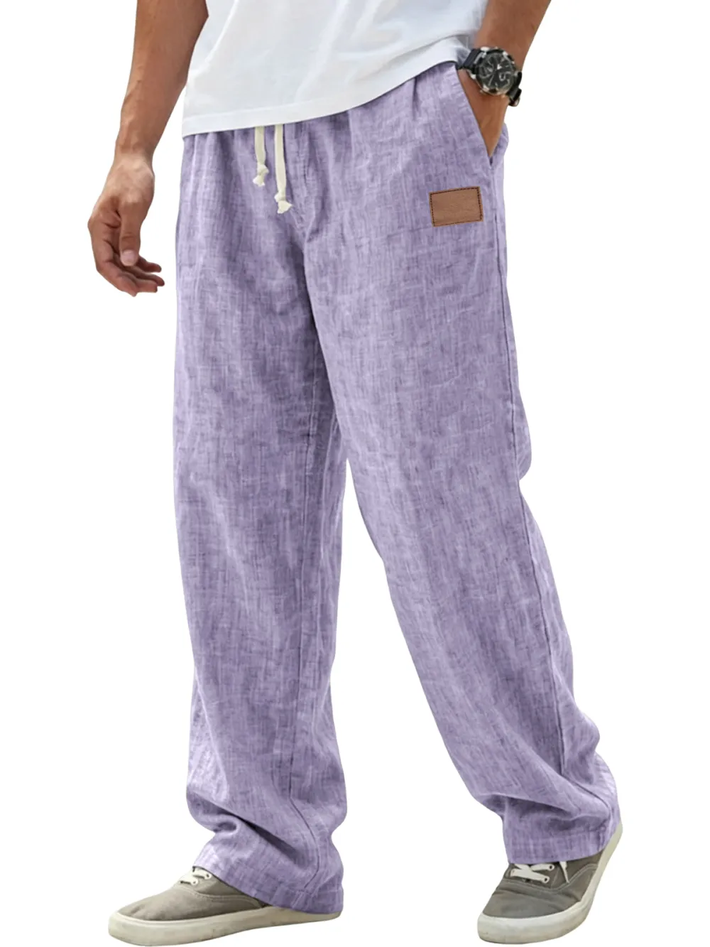 Linen Blend Relaxed Fit Trousers