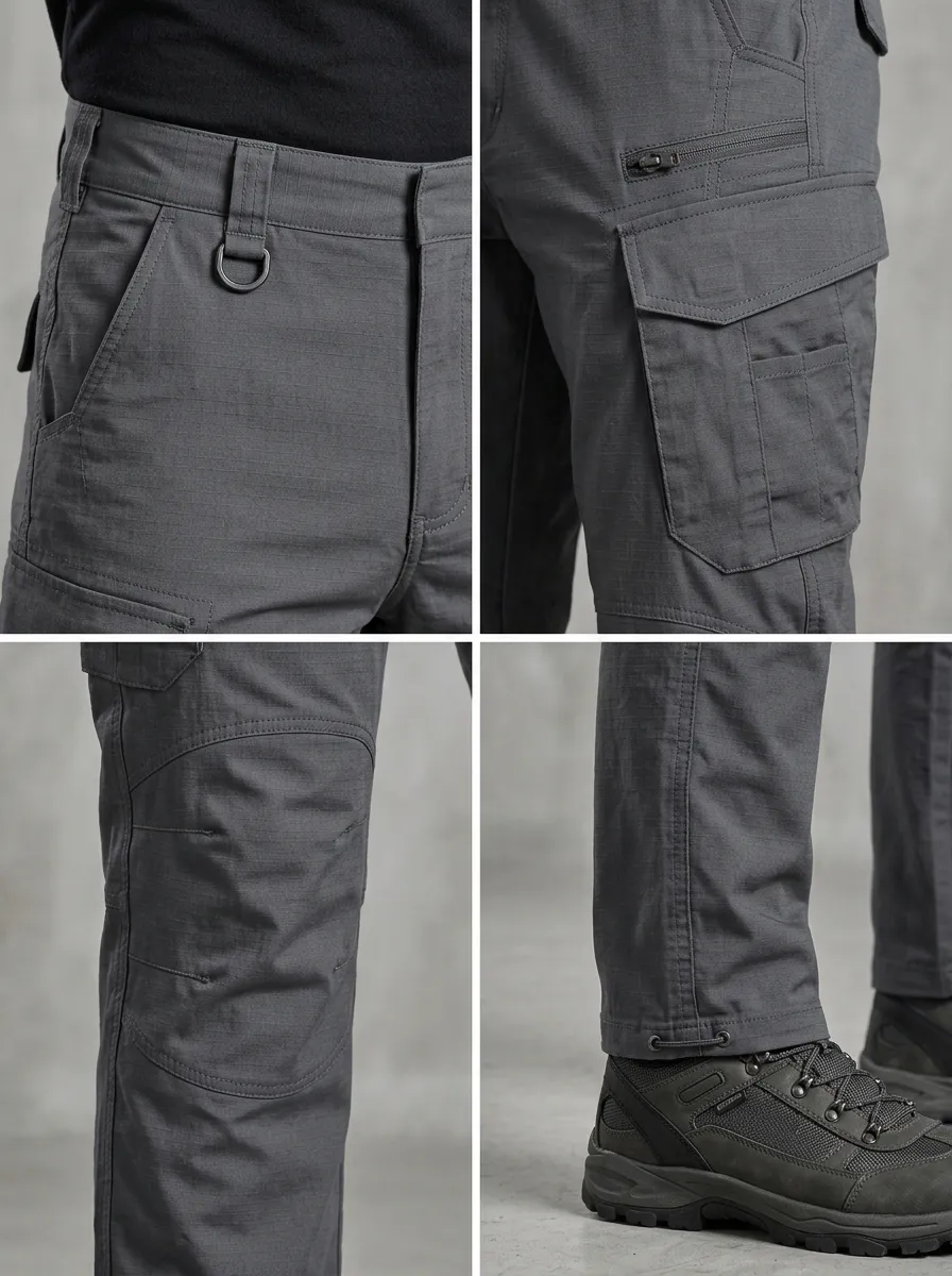 Men's Field Tactical Outdoor Multi-Pocket Grey Cargo Pants