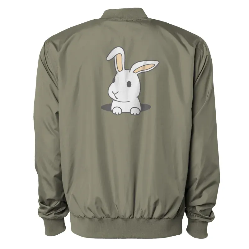 Cute Bunny Graphic Bomber Jacket