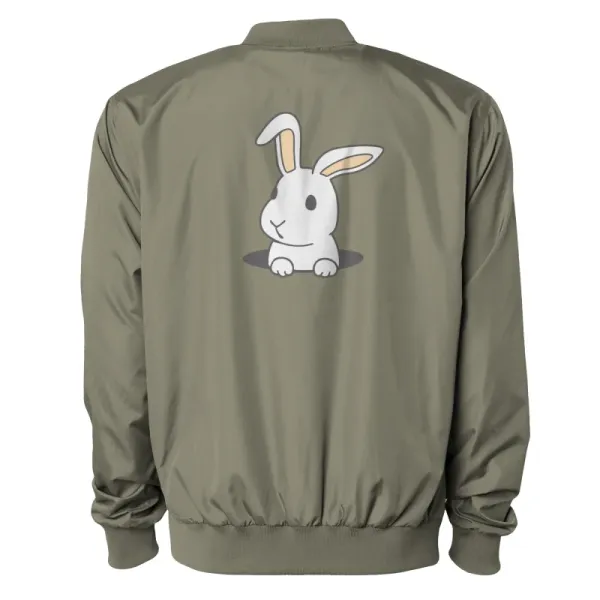Cute Bunny Graphic Bomber Jacket