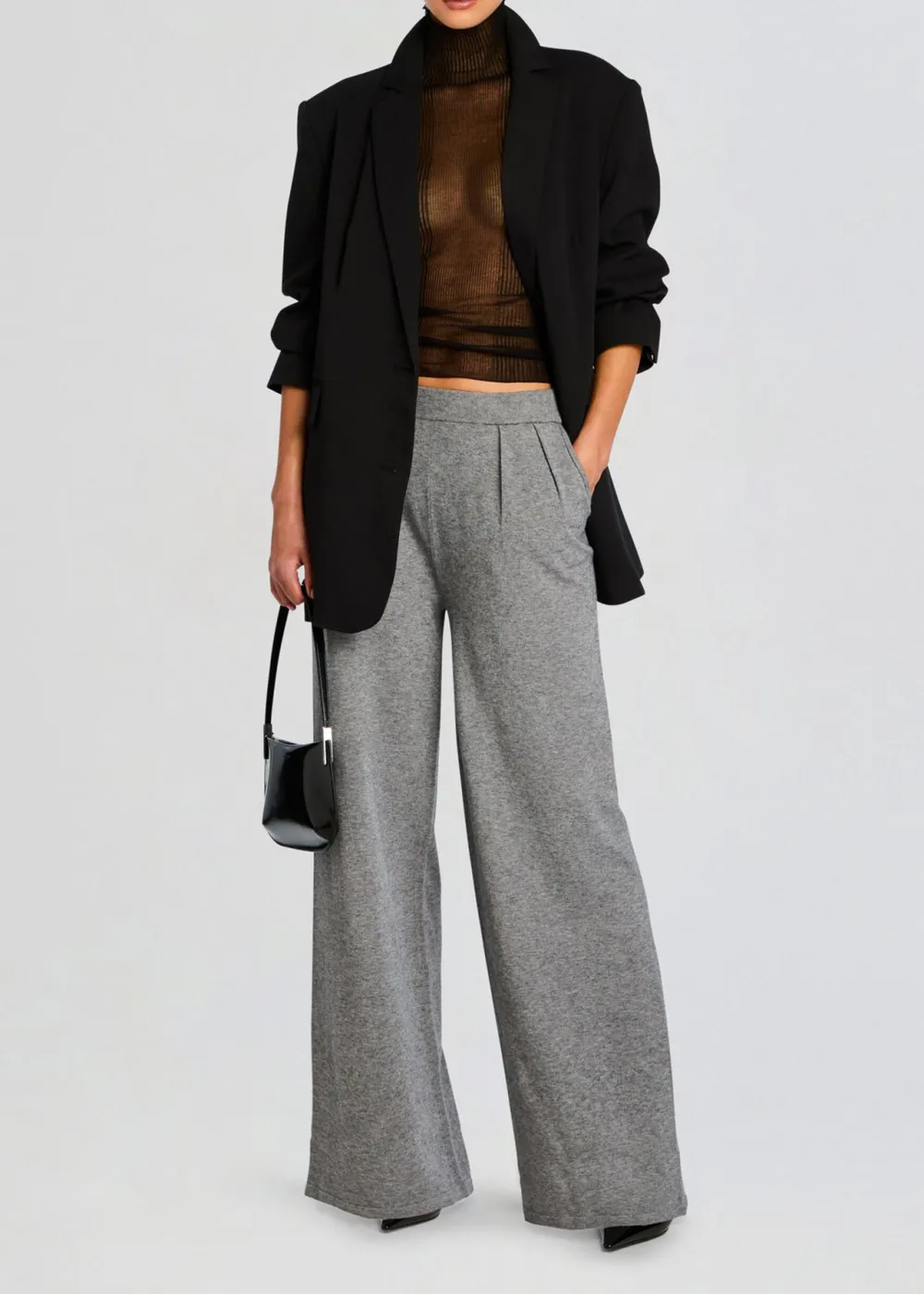 Knit Pleated Trousers