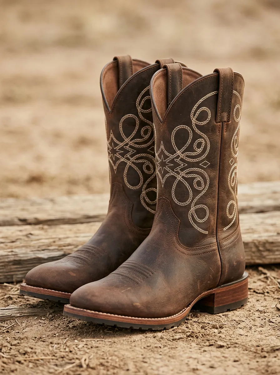 Country Road Embroidered Style Unisex Western Cowboy Boots