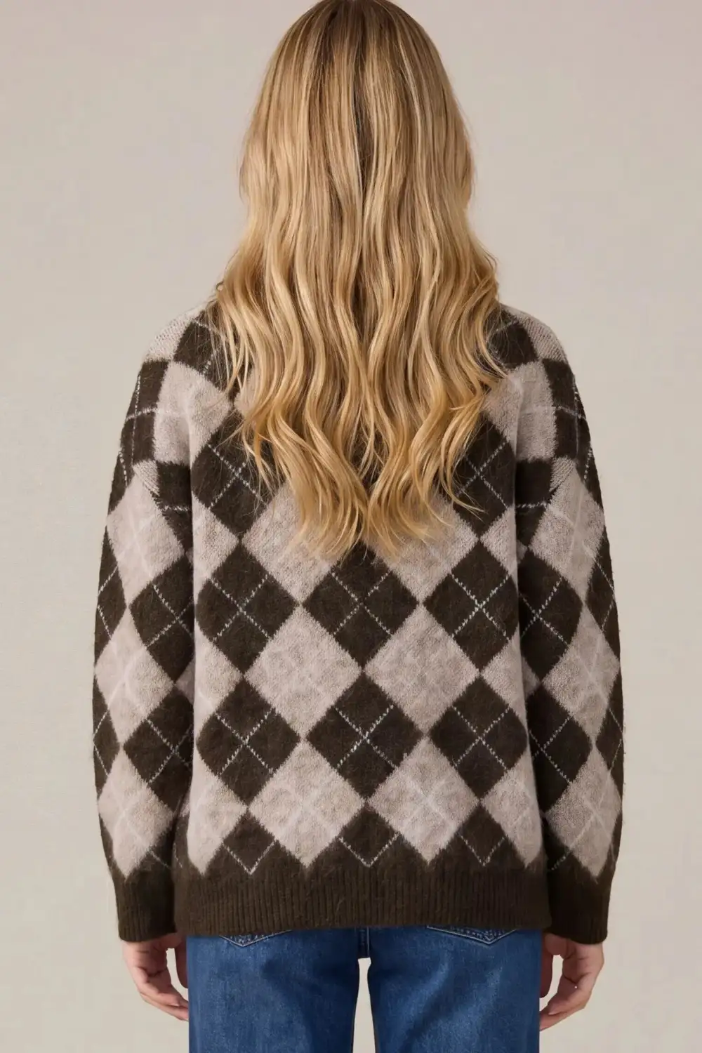 Argyle V-Neck Cardigan