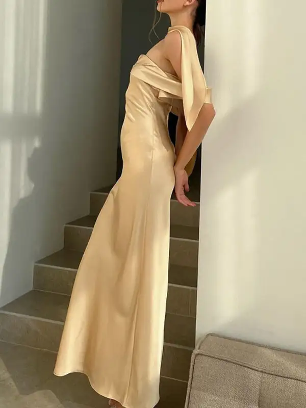 Zipper Sleeveless Maxi Dress