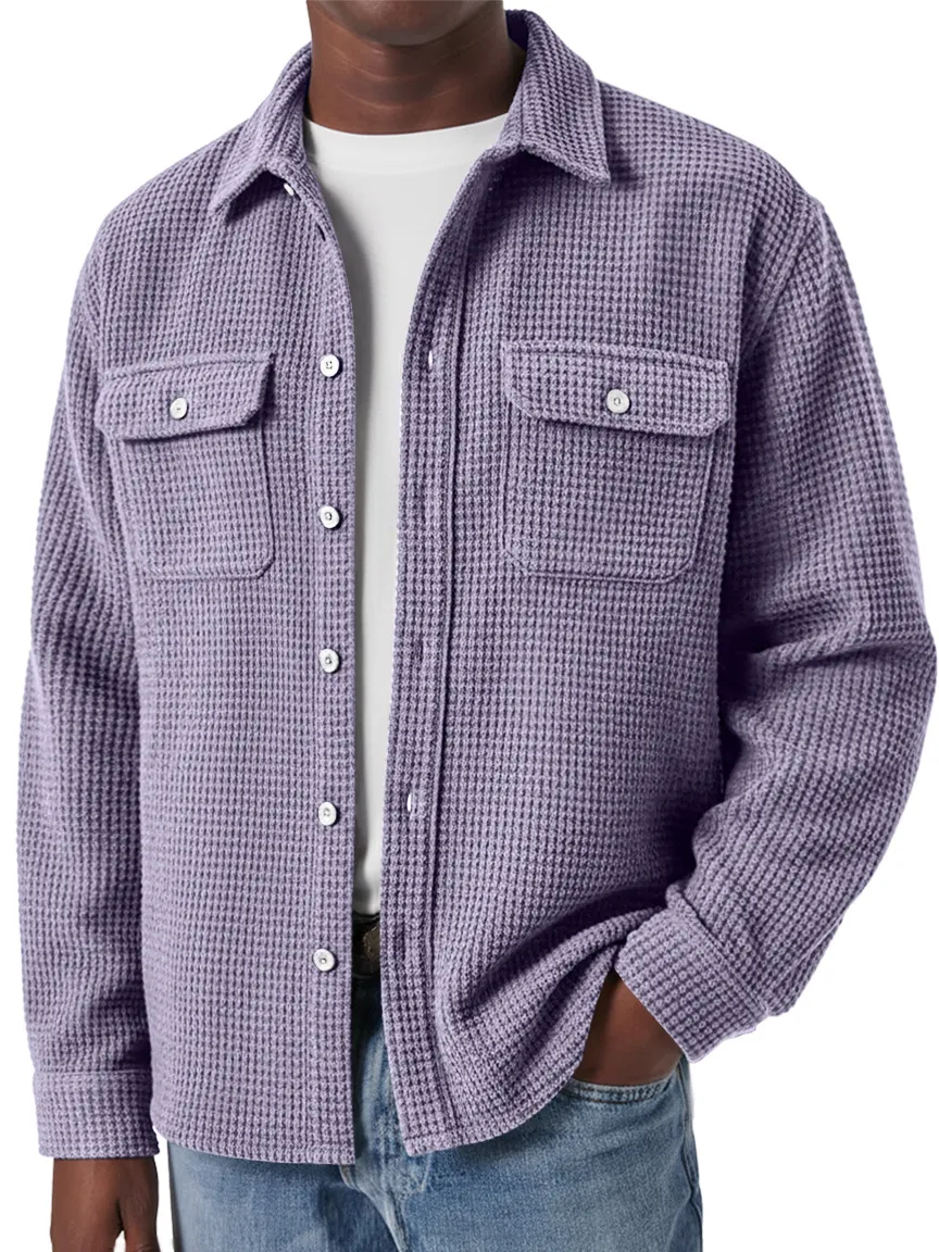 Textured Knit Double Pocket Shirt