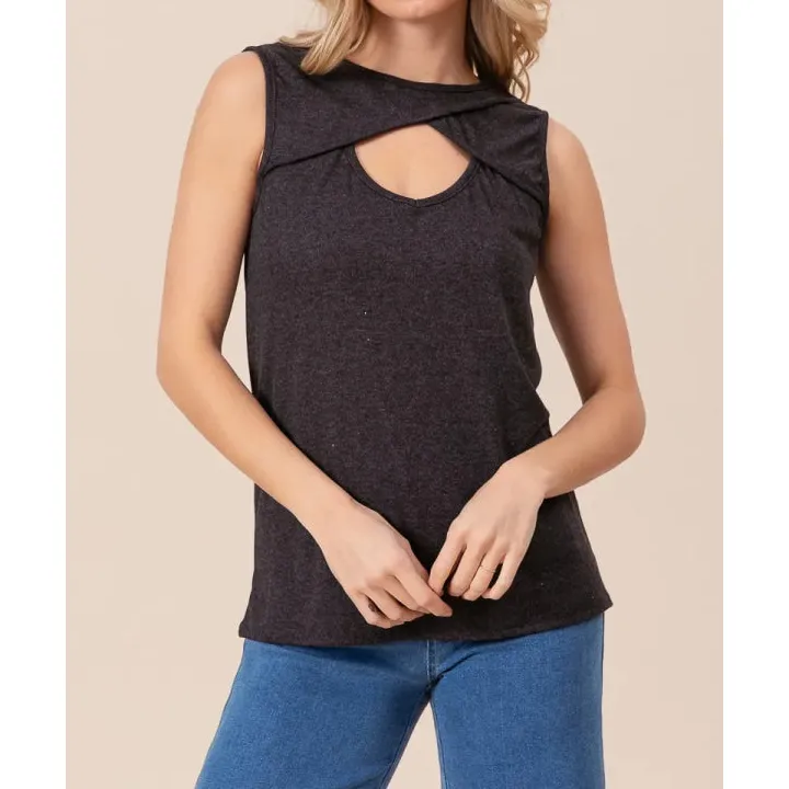 Baby Rib Knit Front Sut Out Detailed