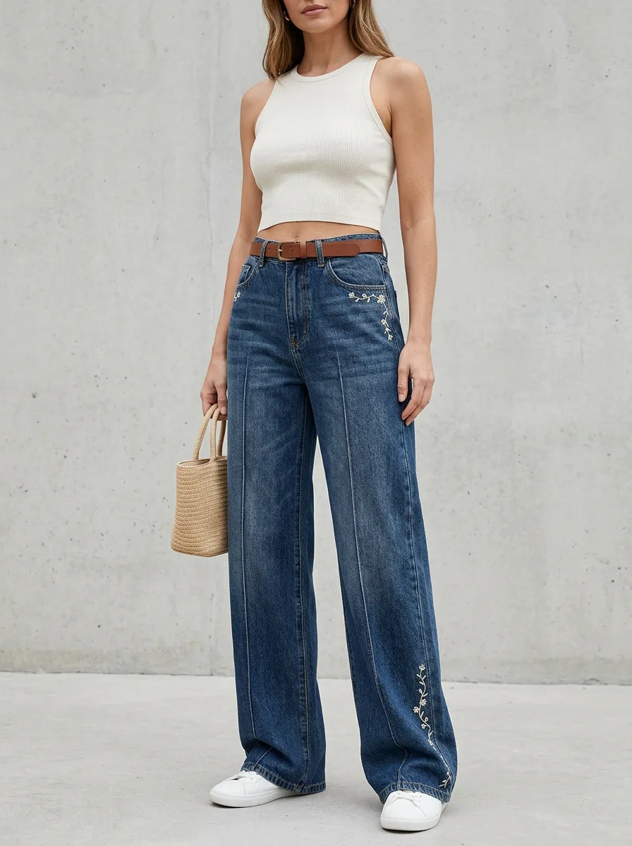 Women's Wide Leg Denim Jeans