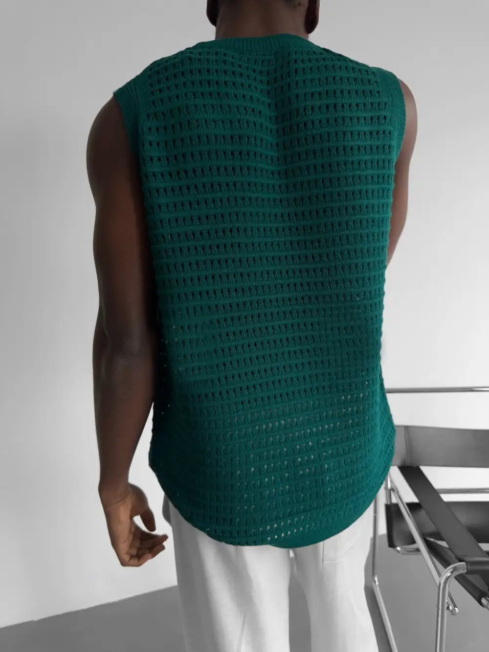 Laidback Relaxed Grid Texture Tank Top