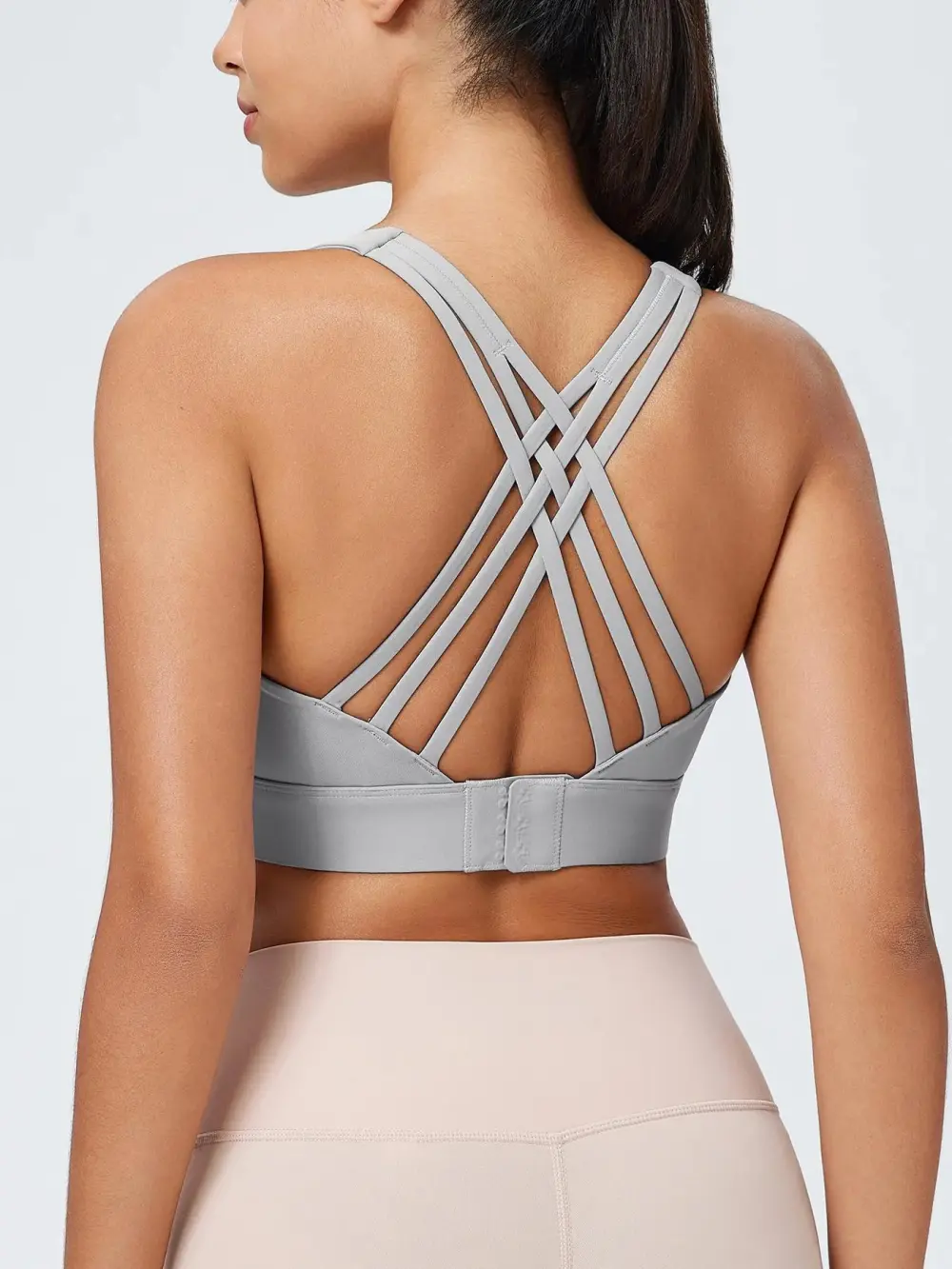 Women's Sport Bras 3 Row Adjustable Hook-eye Closure Criss-Cross Back Workout Bras