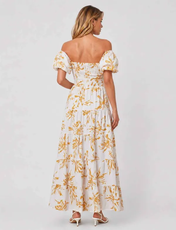 Bubble Short Sleeves Maxi Dress