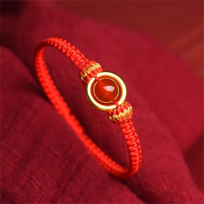 Agate Bead Buckle Rope Bracelet
