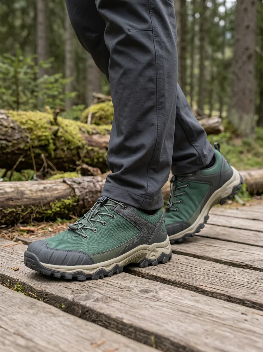 Men's Hiking Outdoor Adventure Green Printed Shoes