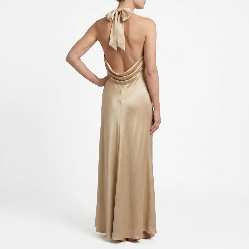 Polished Refined Women's Satin Maxi Dress