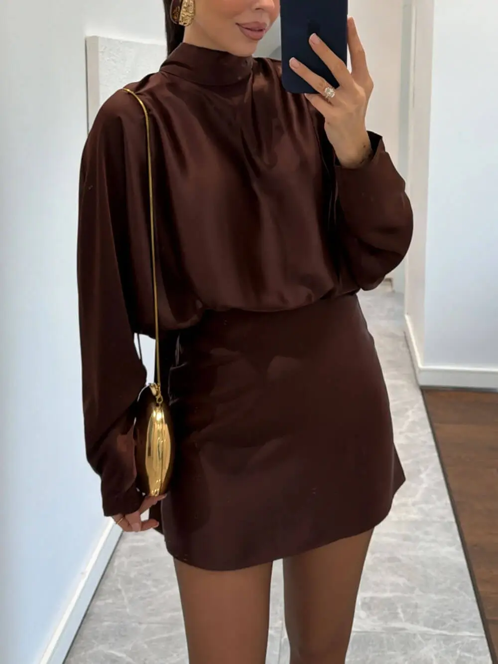 Party Fitted Satin Exquisite Mini Dress