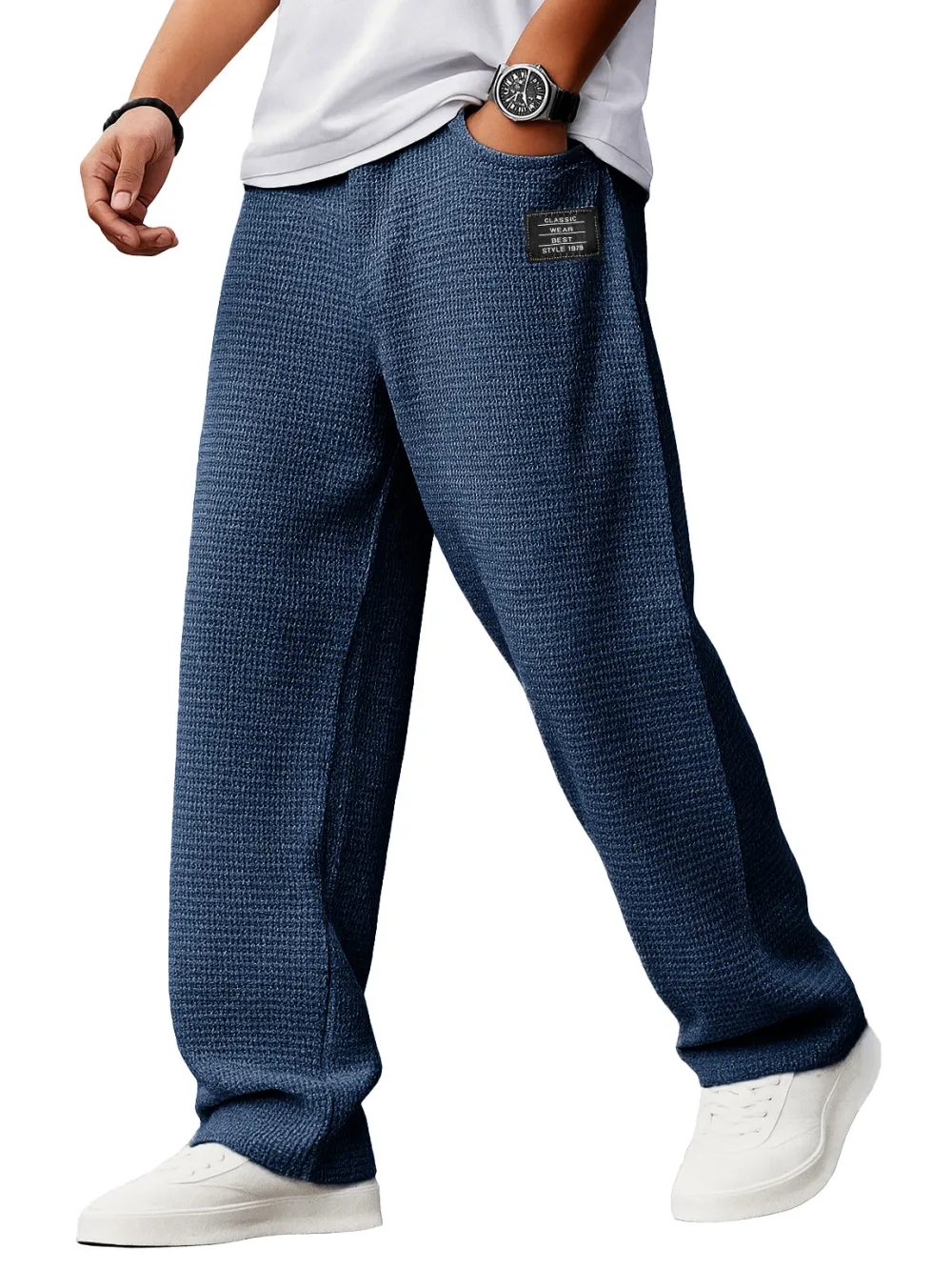 Textured Knit Drawstring Pants