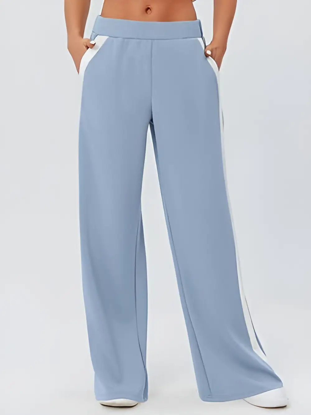 Relaxed Side Striped Wide Leg Pants