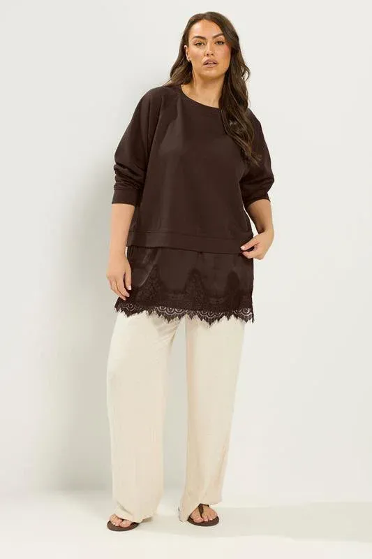 Chocolate Brown Lace 2-In-1 Jumper