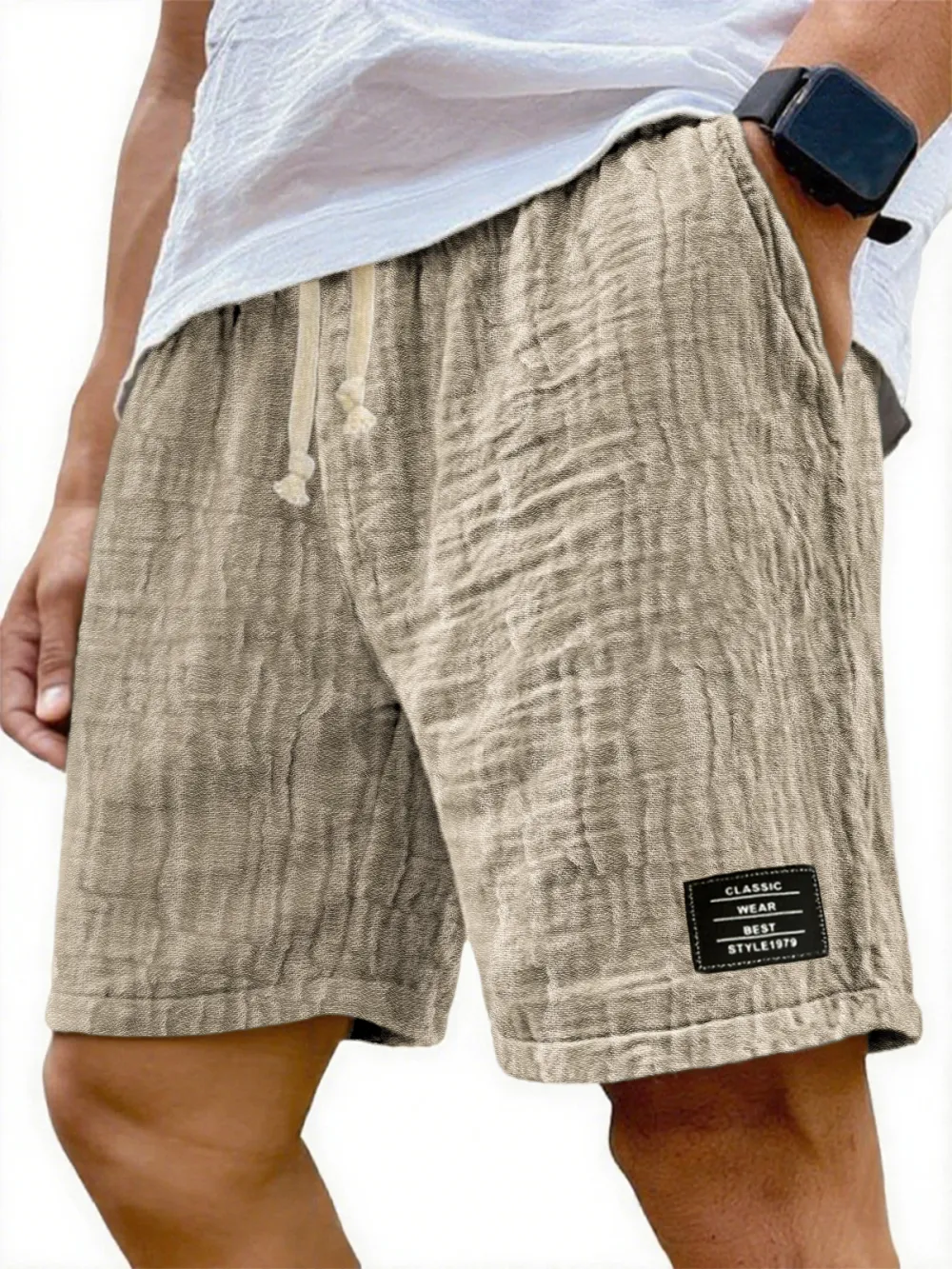 Gauze Cotton Seamed Detail Shorts