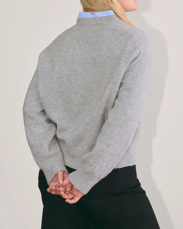 Heathered Grey Comfortable Knitted Sweater