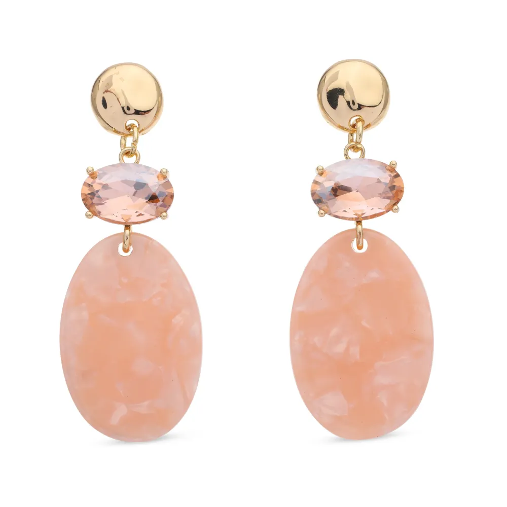 Faceted Gem Accent Earrings