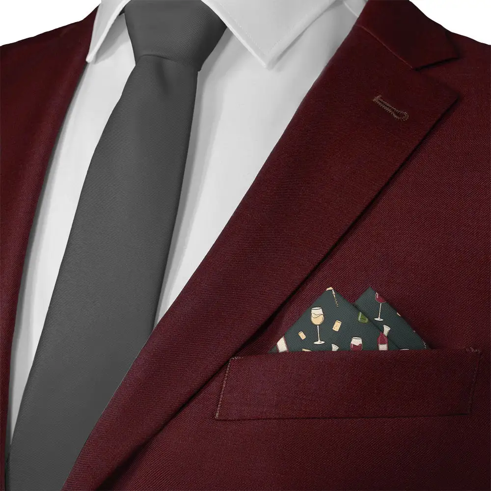 Refined Sleek Novelty Food And Drink Motif Pocket Square