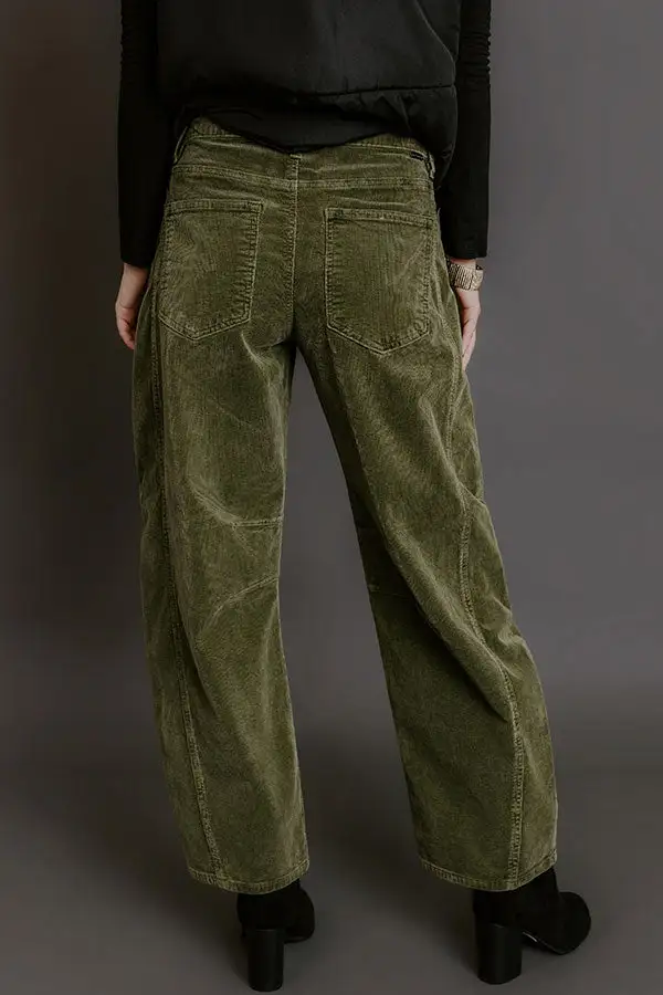 High Waist Relaxed Barrel Leg Baggy Pants