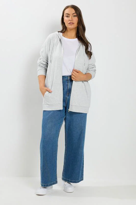 Grey Zip Through Ralgan Hoodie detail 2