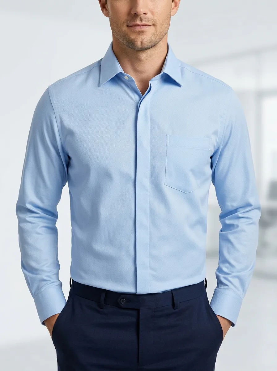 Men's Modern Solid Dress Shirt