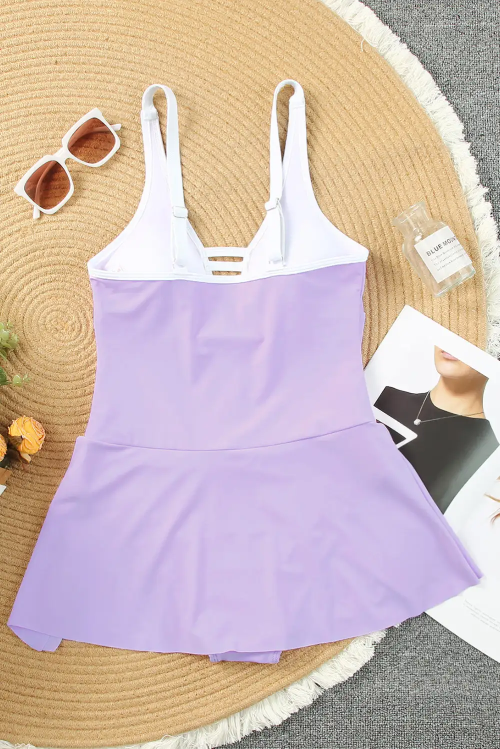 Swimwear Solid Colorblock V Neck Flared Bodycom Sexy One Pieces