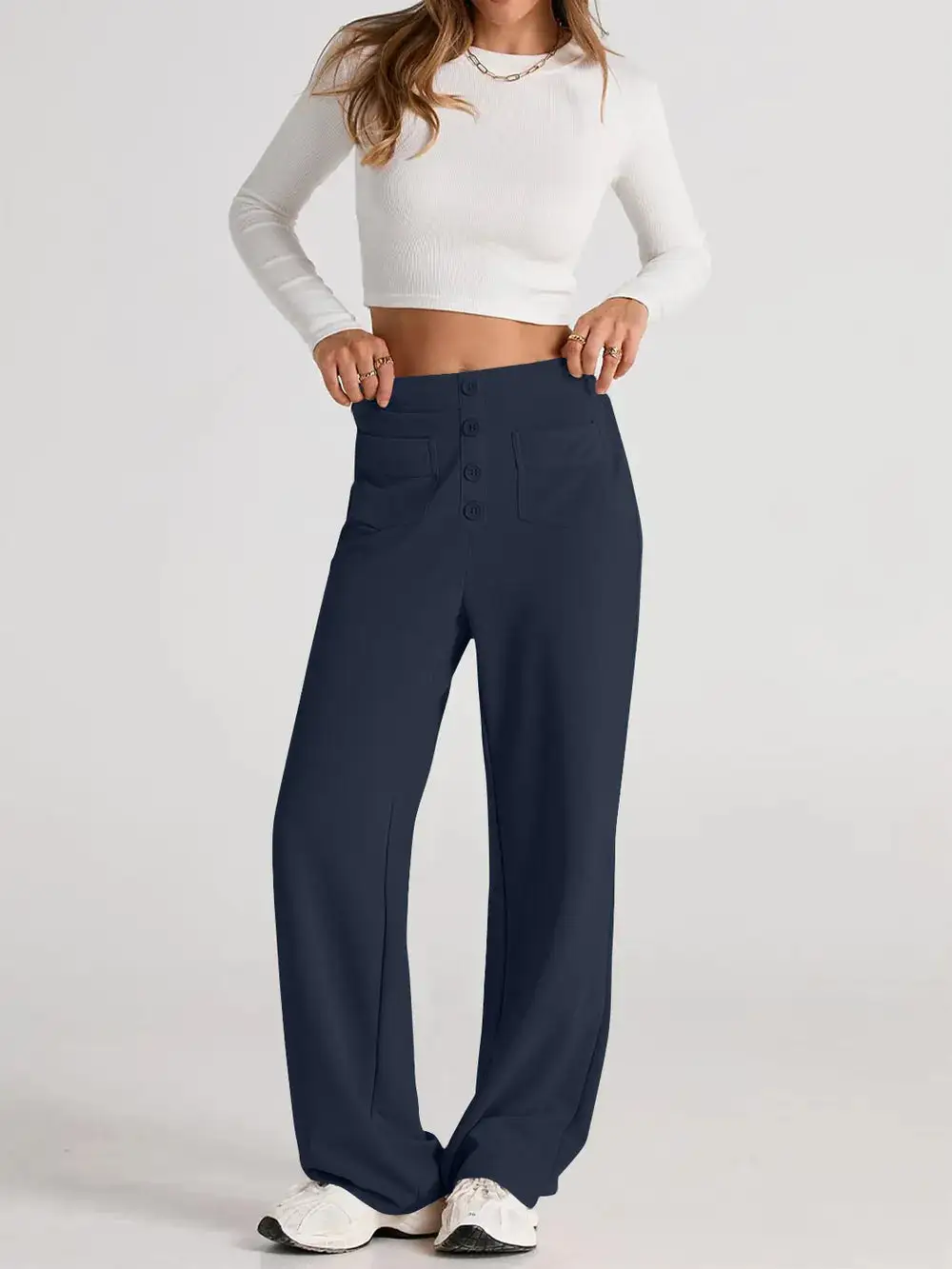 Wide Leg Comfort Fit Pants