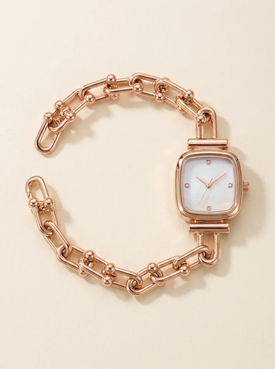 Classic Rose Gold Chain Watch